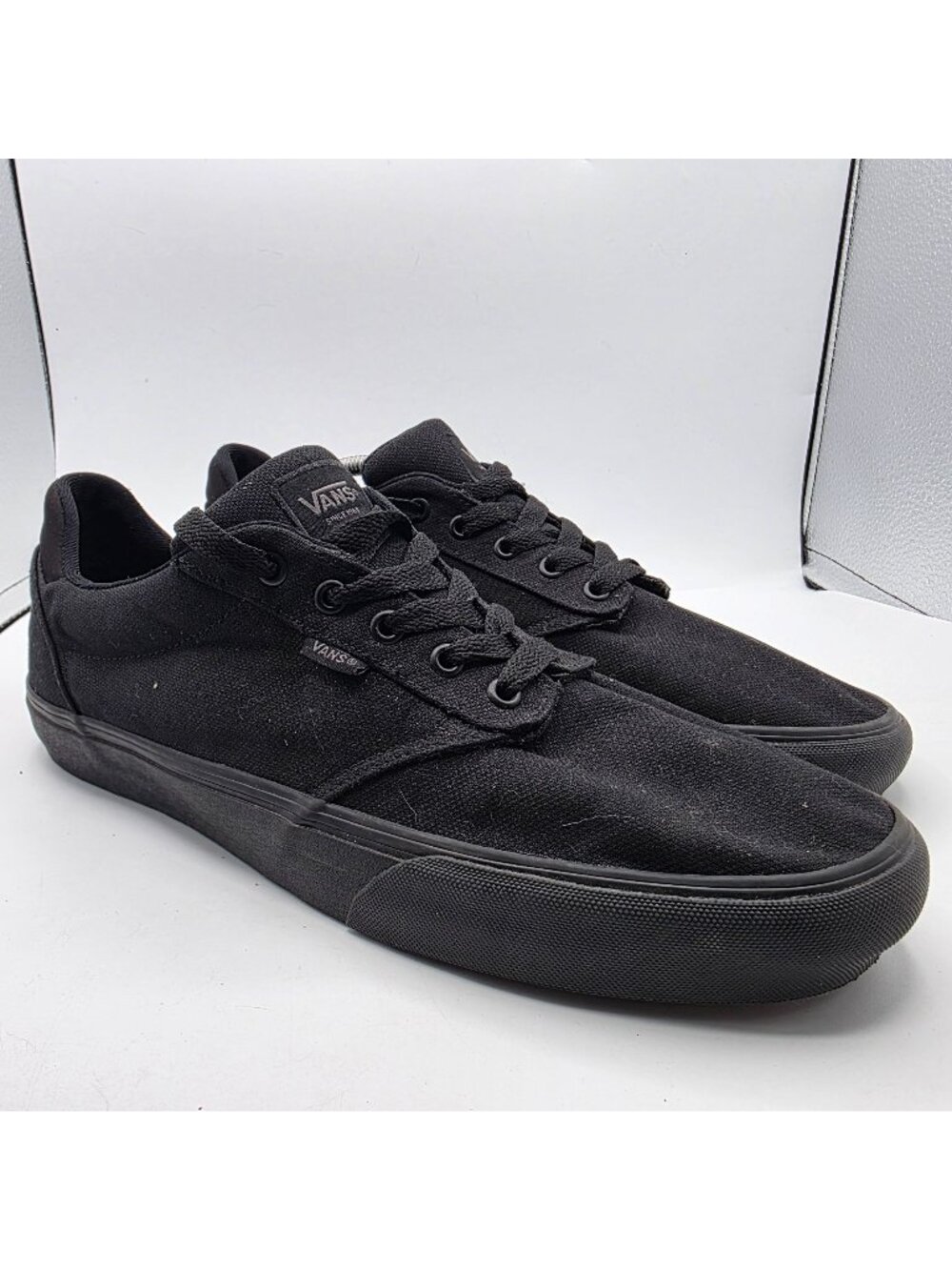 Vans Atwood Deluxe Mens Size 13 Triple Black Casual Skate Shoes Walking